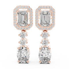 Aurevia Emerald & Oval Halo Drop Earrings