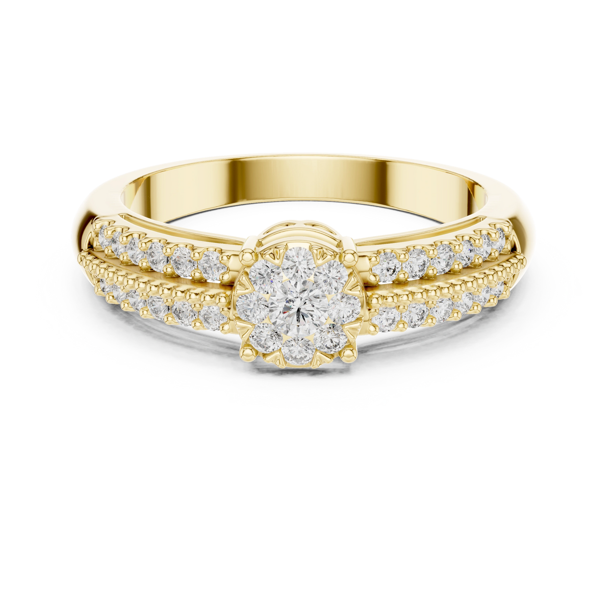 Duo-Band Cluster Ring