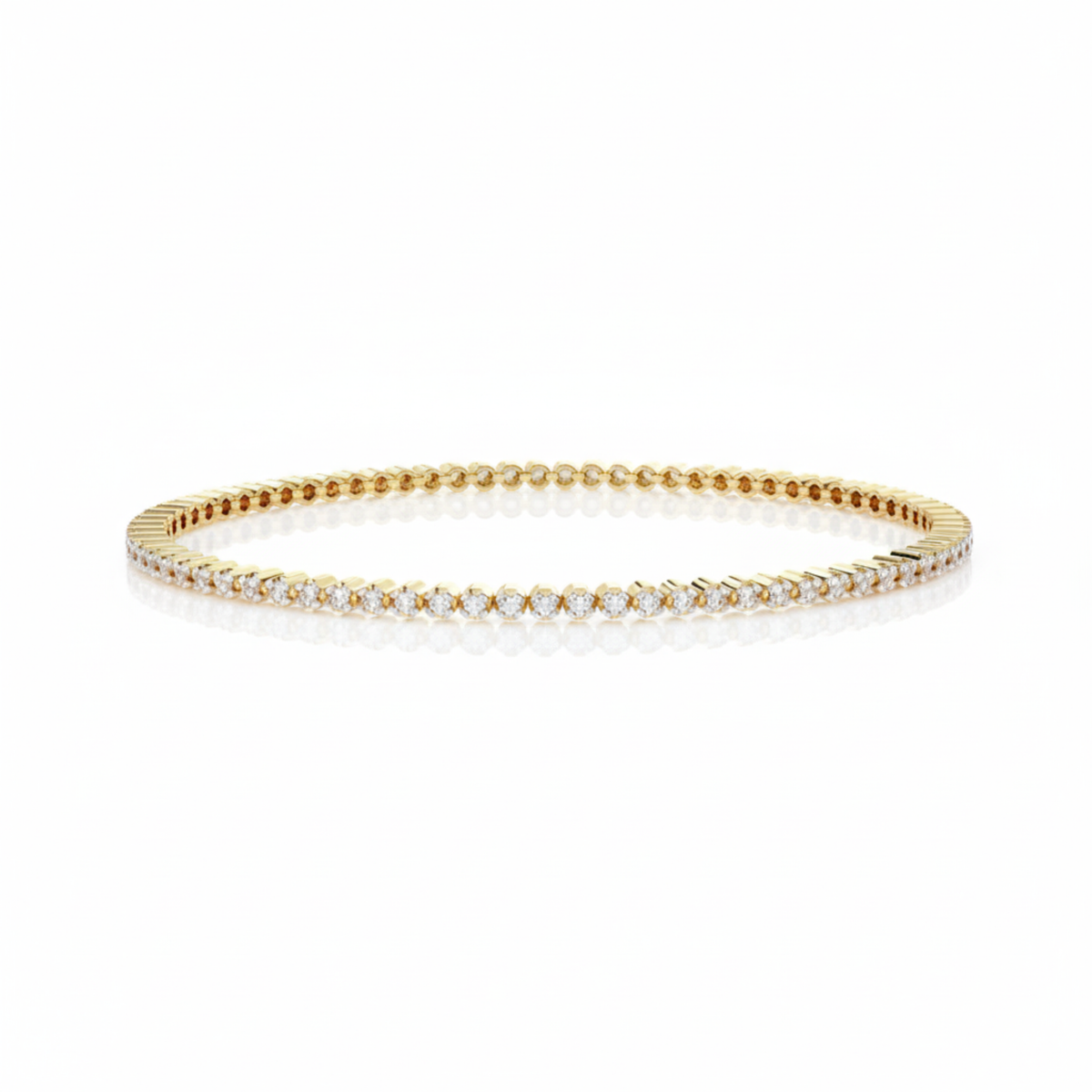 Gold Baguette & Round Diamond Tennis Bracelet. #AJBR00010
