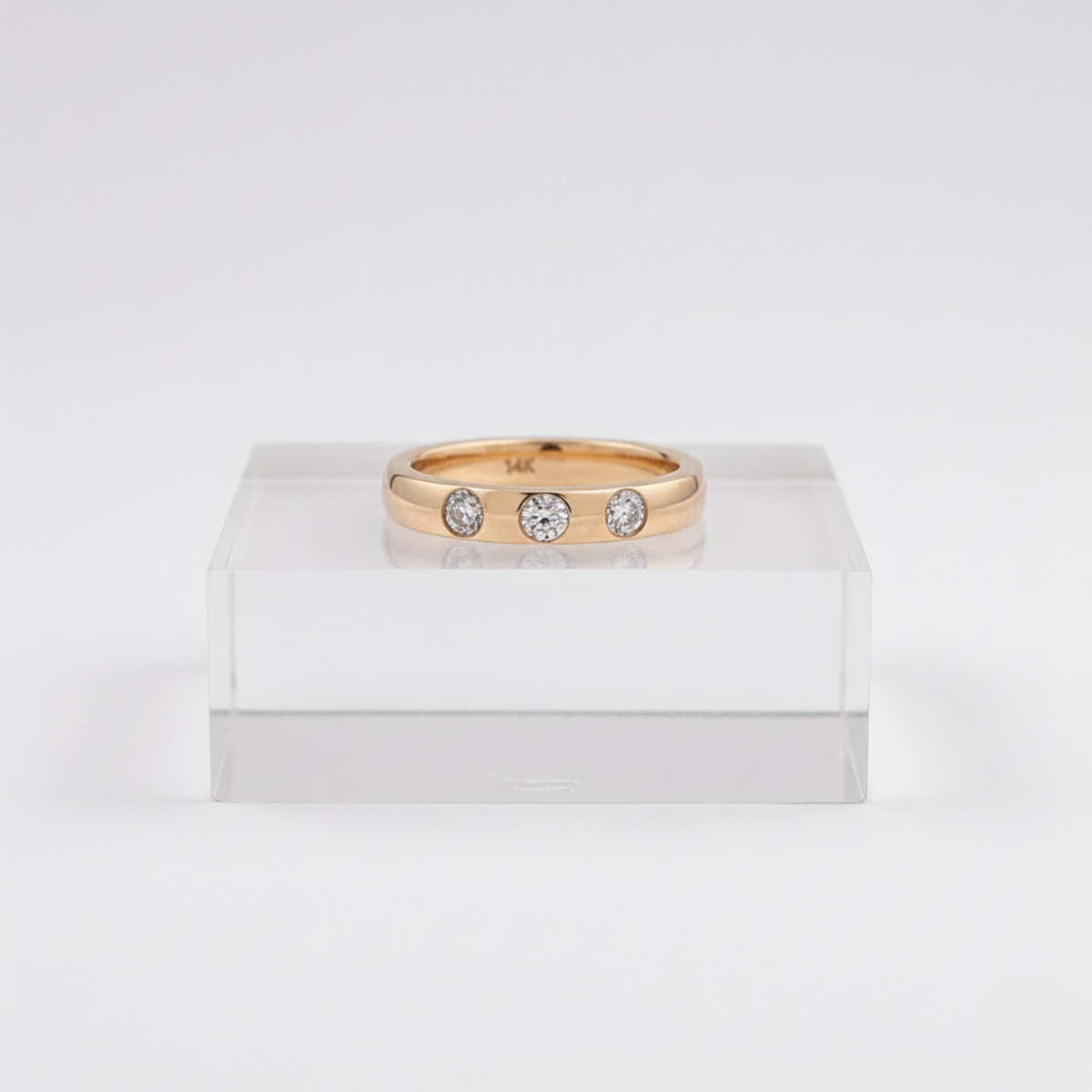 The "Trilogy" Bezel-Set Diamond Band. #AJRG000013