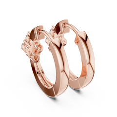Aurevia Floral Cluster Diamond Huggie Earrings