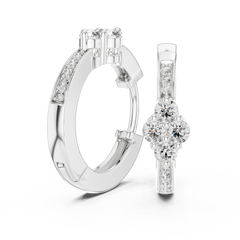 Aurevia Floral Cluster Diamond Huggie Earrings