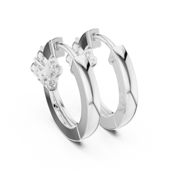 Aurevia Floral Cluster Diamond Huggie Earrings