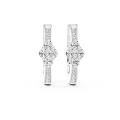 Aurevia Floral Cluster Diamond Huggie Earrings