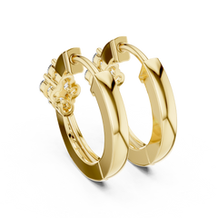 Aurevia Floral Cluster Diamond Huggie Earrings