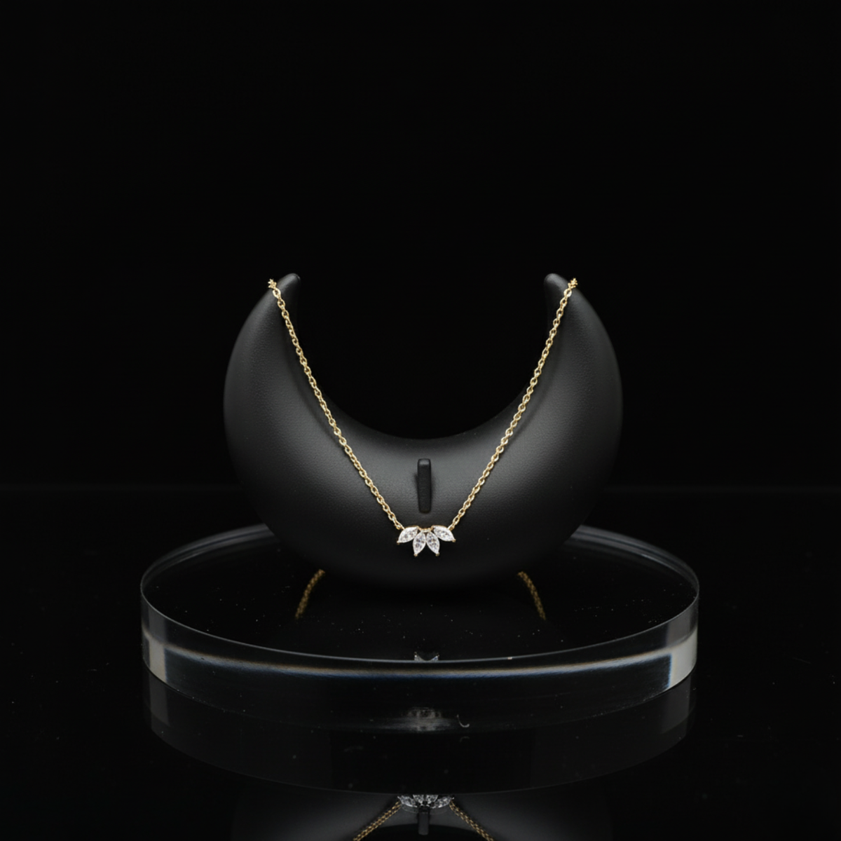 The "Petite Trinity" Diamond Cluster Necklace. #AJNK00009