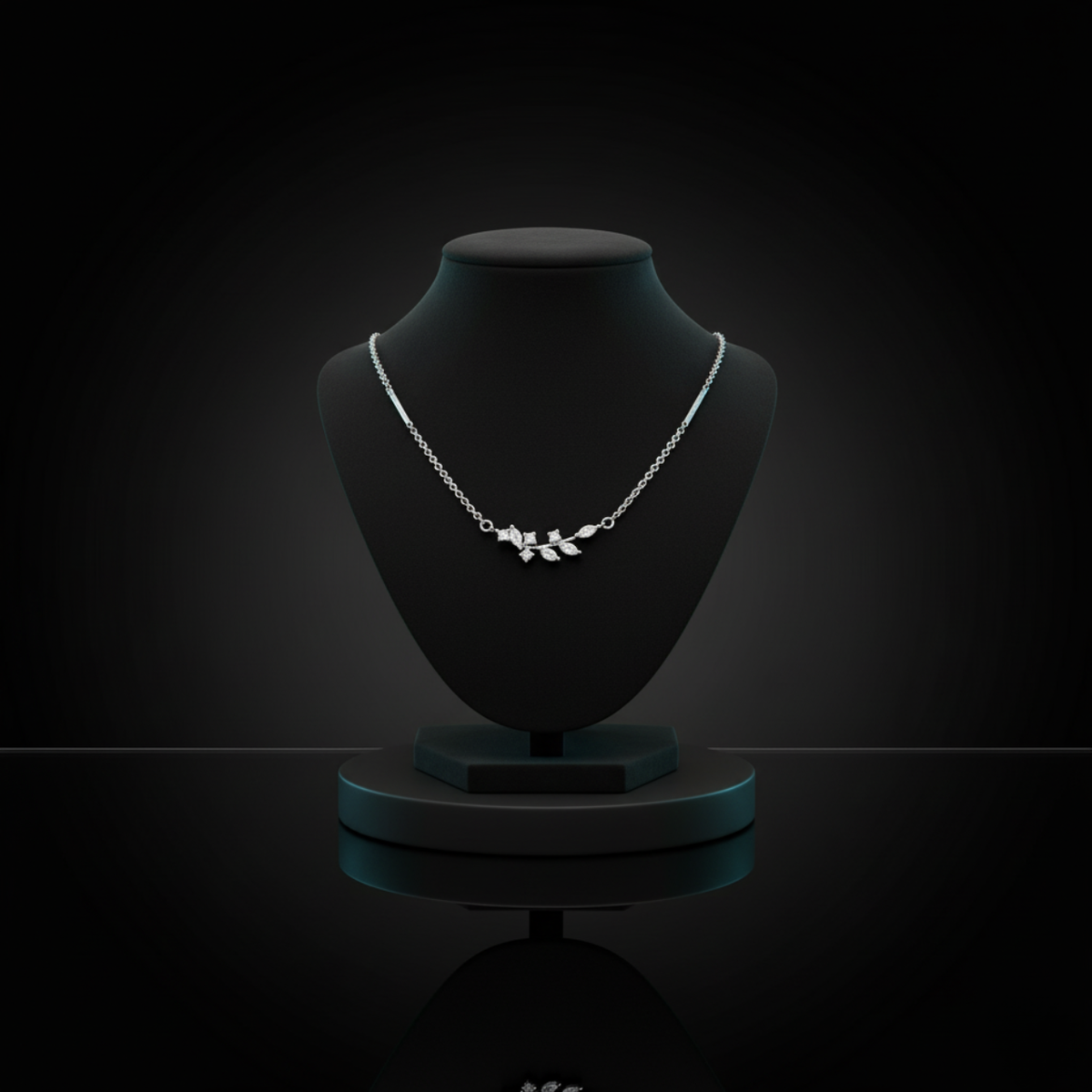 The "Sprig" Floating Diamond Necklace. #AJNK00007