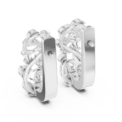 Aurevia Sculpted Linear Diamond Drop Earrings