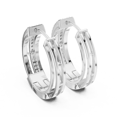 Aurevia Modern Dual-Row Ladder Huggie Earrings