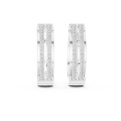Aurevia Modern Dual-Row Ladder Huggie Earrings
