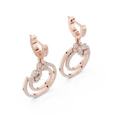 Aurevia Radiant Double-Circle Floral Drop Earrings