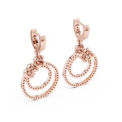 Aurevia Radiant Double-Circle Floral Drop Earrings