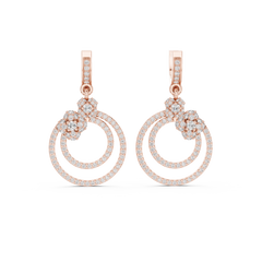 Aurevia Radiant Double-Circle Floral Drop Earrings
