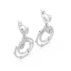 Aurevia Radiant Double-Circle Floral Drop Earrings