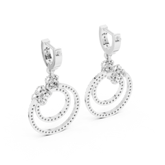 Aurevia Radiant Double-Circle Floral Drop Earrings