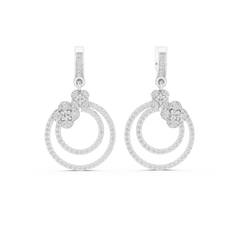 Aurevia Radiant Double-Circle Floral Drop Earrings