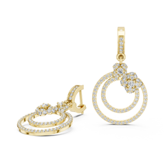 Aurevia Radiant Double-Circle Floral Drop Earrings