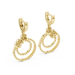 Aurevia Radiant Double-Circle Floral Drop Earrings