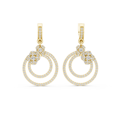 Aurevia Radiant Double-Circle Floral Drop Earrings