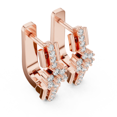 Aurevia Geometric Floral Bar Drop Earrings