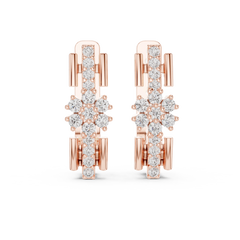 Aurevia Geometric Floral Bar Drop Earrings
