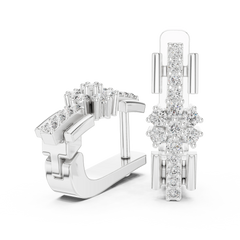 Aurevia Geometric Floral Bar Drop Earrings
