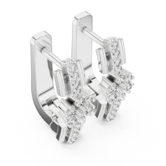 Aurevia Geometric Floral Bar Drop Earrings