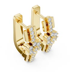 Aurevia Geometric Floral Bar Drop Earrings