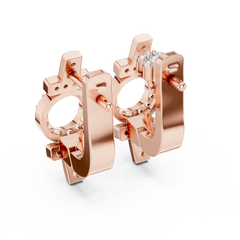 Aurevia Modern Bypass Two-Stone Bezel Earrings