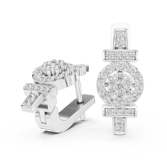 Aurevia Modern Bypass Two-Stone Bezel Earrings
