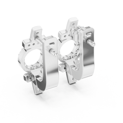 Aurevia Modern Bypass Two-Stone Bezel Earrings