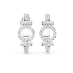 Aurevia Modern Bypass Two-Stone Bezel Earrings