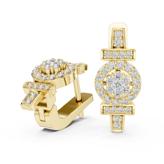 Modern Bypass Two-Stone Bezel Earrings