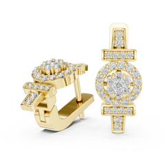 Aurevia Modern Bypass Two-Stone Bezel Earrings