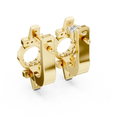 Aurevia Modern Bypass Two-Stone Bezel Earrings