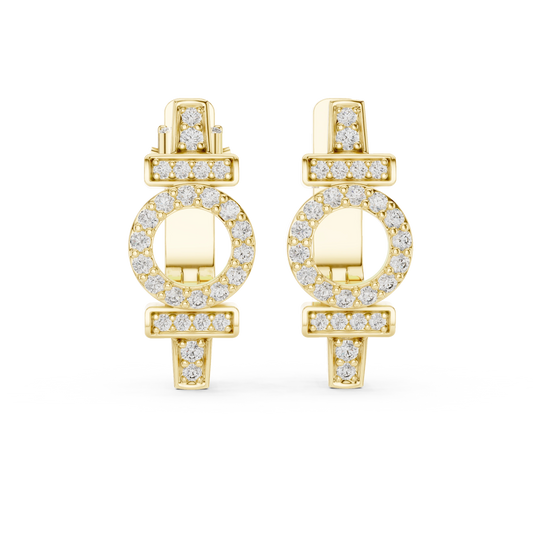 Modern Bypass Two-Stone Bezel Earrings