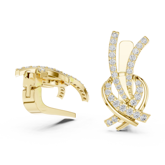 Interlaced Ribbon Diamond Earrings