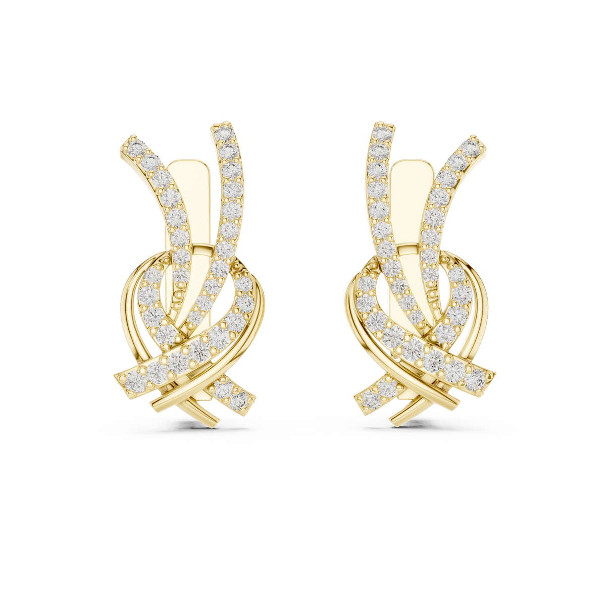 Aurevia Interlaced Ribbon Diamond Earrings