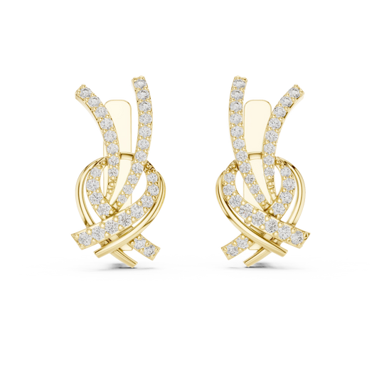 Interlaced Ribbon Diamond Earrings