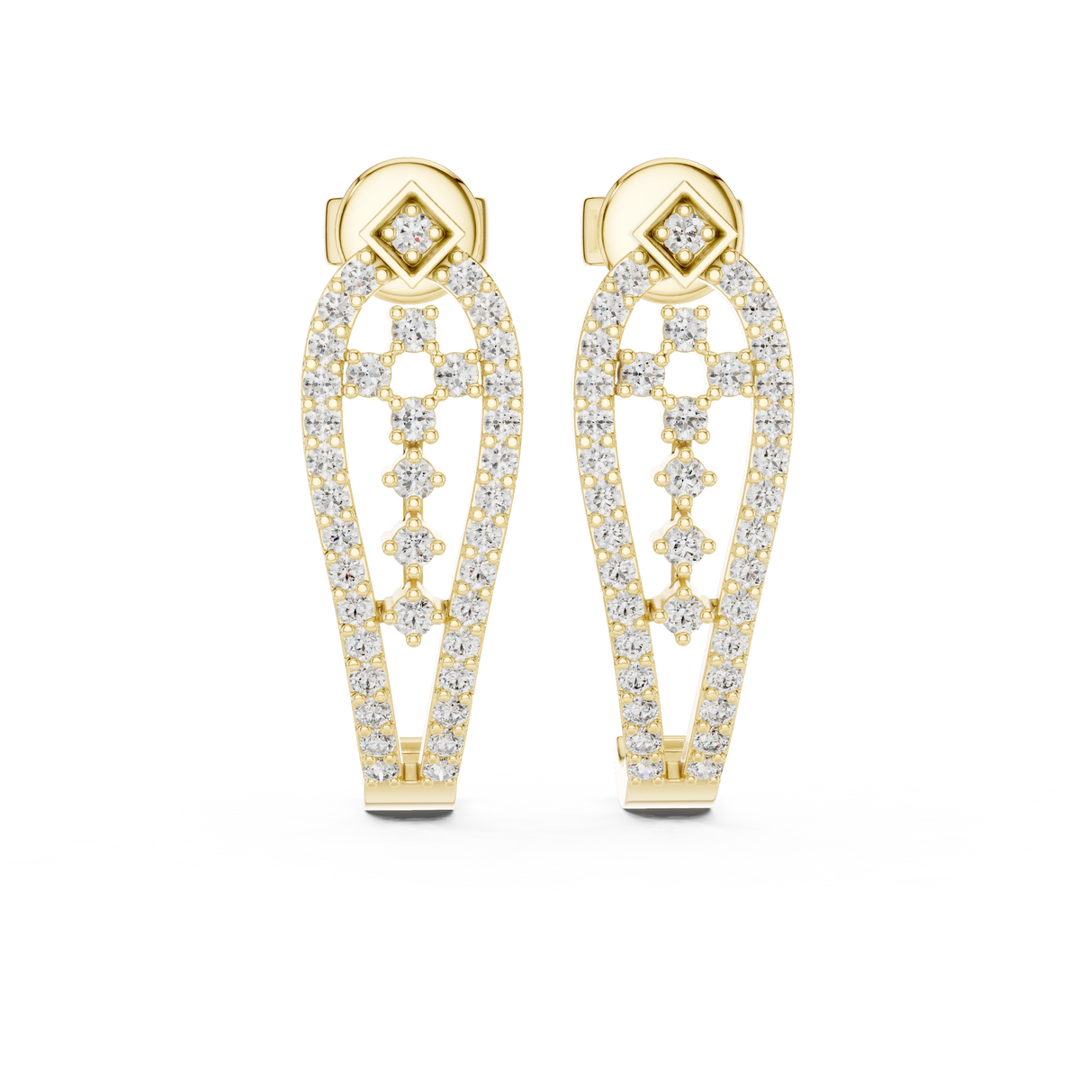 Aurevia Divine Cross Open-Frame Earrings