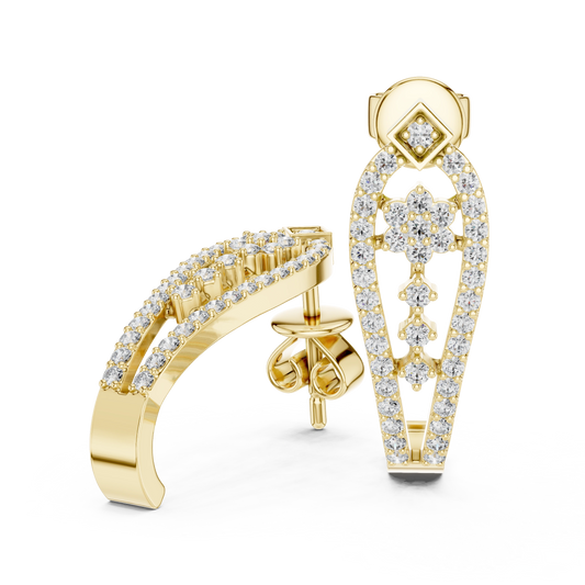 Floral Cascade Open-Frame Earrings
