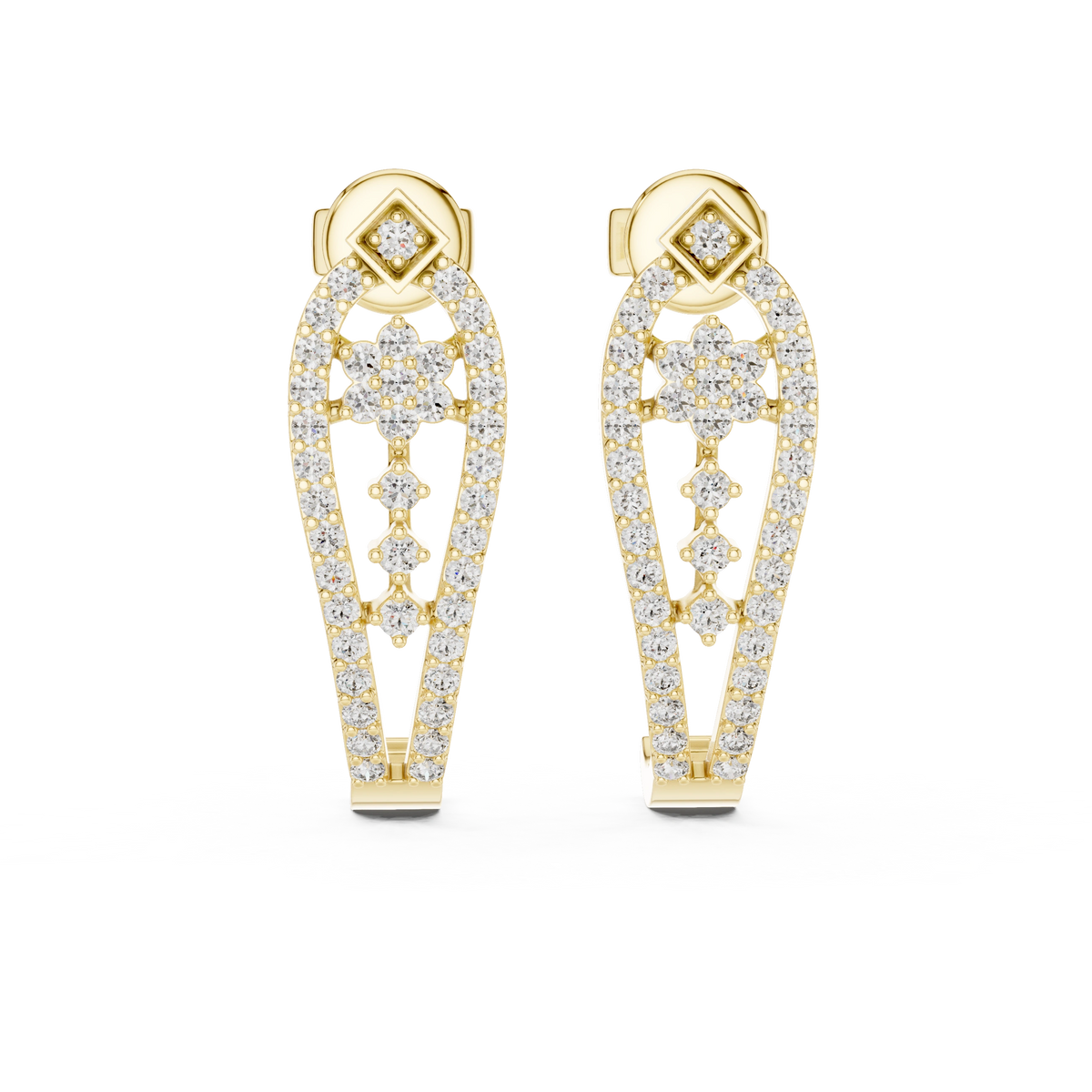 Aurevia Floral Cascade Open-Frame Earrings