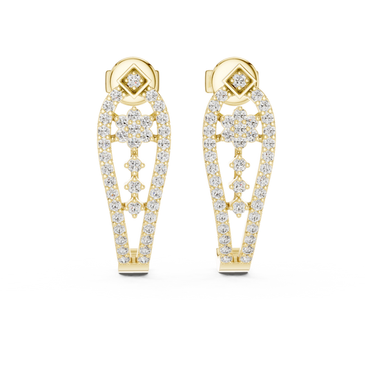 Floral Cascade Open-Frame Earrings