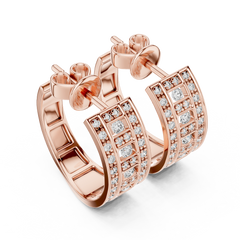 Aurevia Geometric Ladder Wide Huggie Earrings