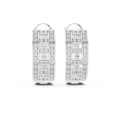 Aurevia Geometric Ladder Wide Huggie Earrings