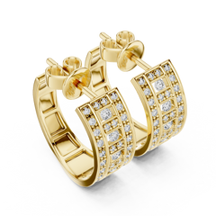 Aurevia Geometric Ladder Wide Huggie Earrings