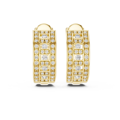 Aurevia Geometric Ladder Wide Huggie Earrings