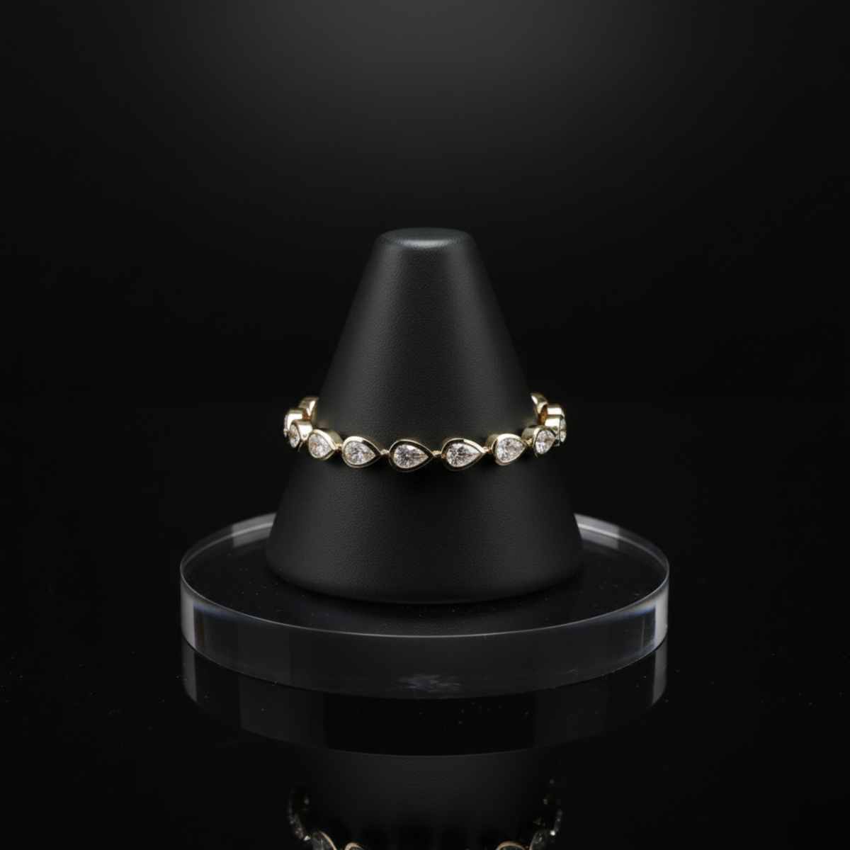The "Seraphina" Bezel Pear Eternity Bracelet. #AJBR00016