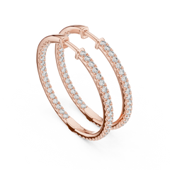Aurevia Classic Inside-Out Pave Diamond Hoops