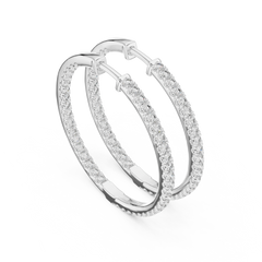 Aurevia Classic Inside-Out Pave Diamond Hoops